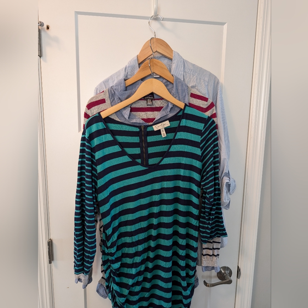 Set of THREE maternity shirts, XL